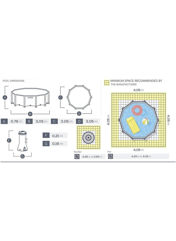 INTEX Metal Frame Pool Set 10Ft x 30In