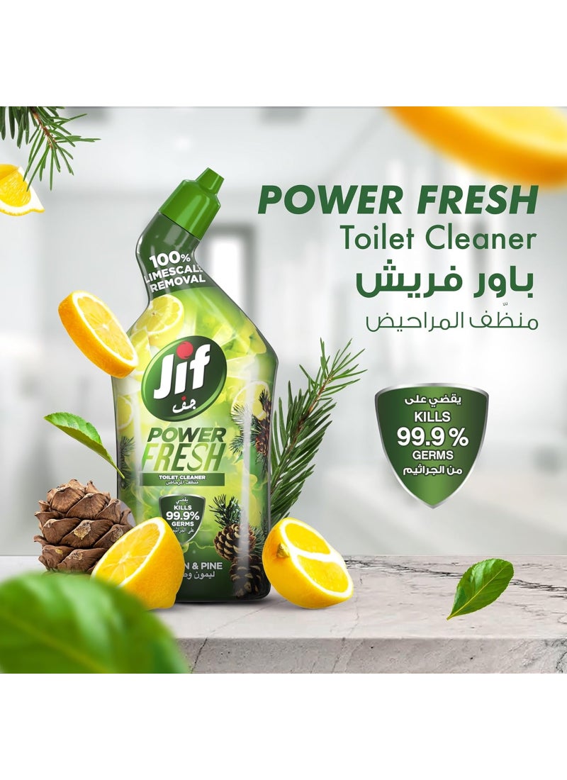 Jif Toilet Cleaner Power Fresh Lemon And Pine 750ml