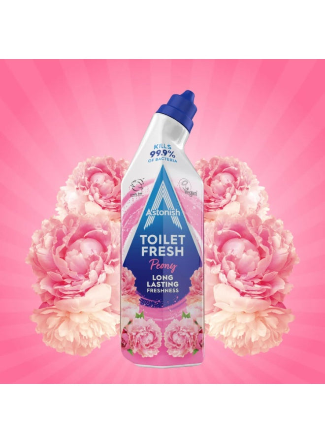 astonish, buildup fast, cleaning prevent, cruelty free, fast working, fragrance kills, free vegan, free vegan 750ml, fresh peony, fresh peony long, long lasting, peony long, toilet fresh, vegan 750ml, working cruelty