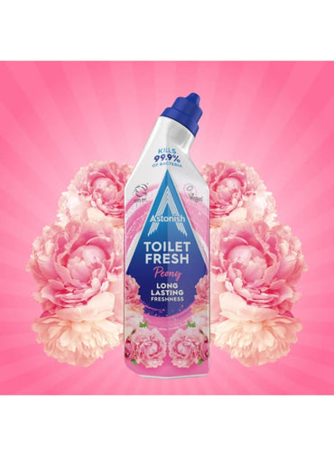 Astonish Toilet Fresh Peony Long Lasting Fragrance Kills 99.9% Bacteria 360 Degree Easy Cleaning Prevent Limescale Buildup Fa