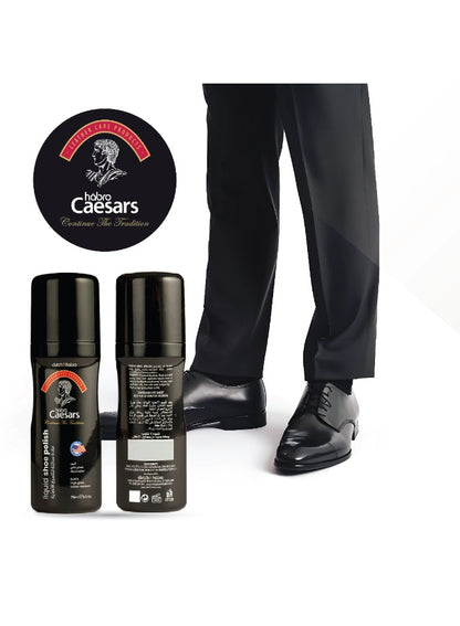 black shoe, black shoe polish, caesars liquid, caesars liquid black, cool dry, dutch & habro, gloss water, gloss water resistant, liquid black, liquid black shoe, shoe life, shoe polish, tear ease, water resistant