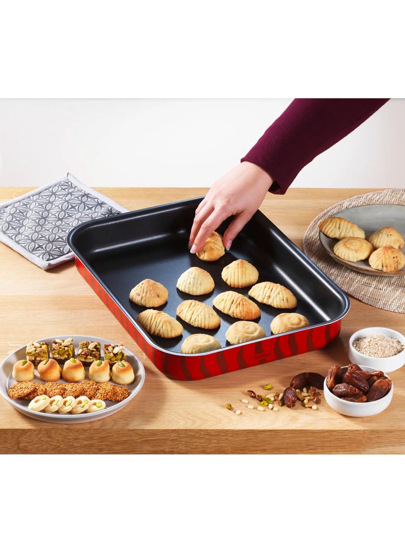 Tefal Tempo Flame Rectangular Oven Dish Red 29x41cm