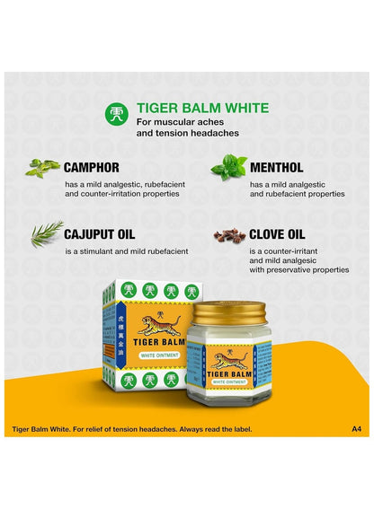 Tiger Balm White Ointment 19.4g for Pain Relief