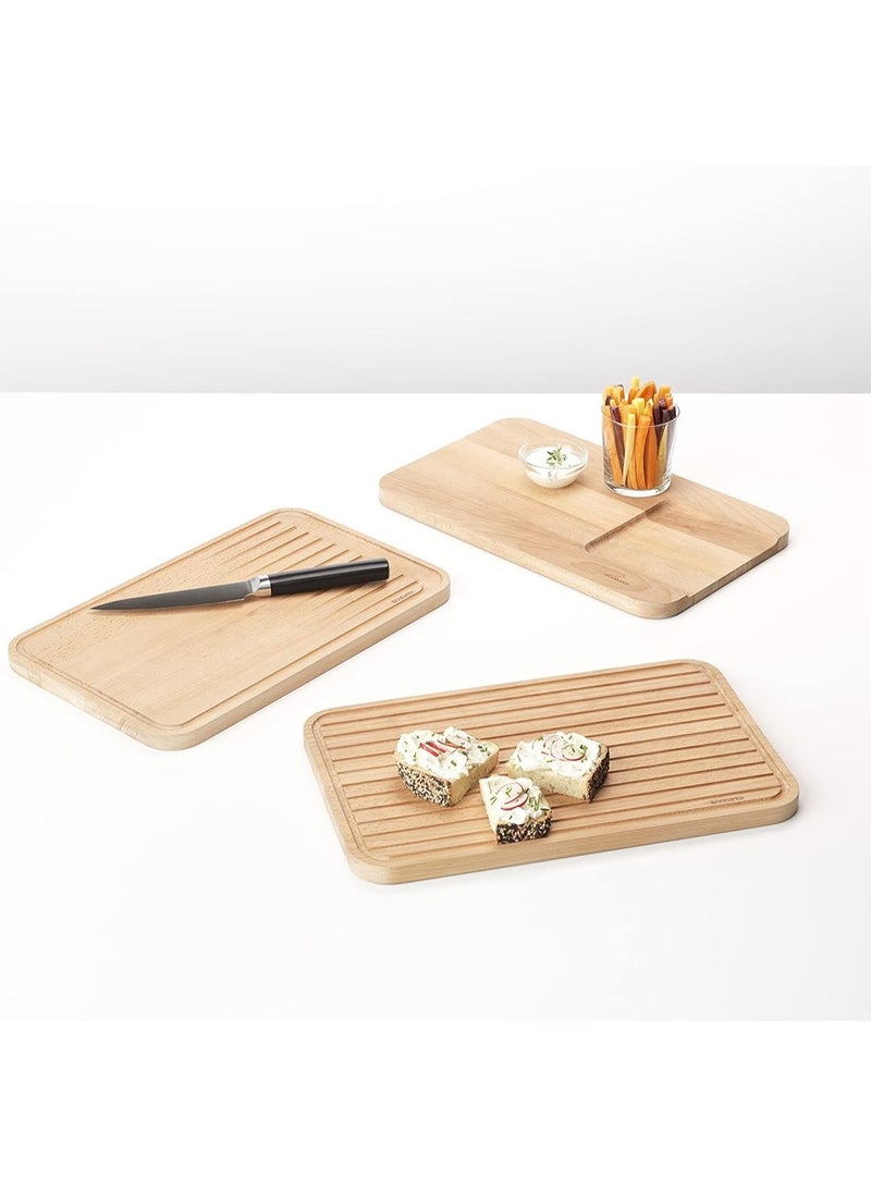 Brabantia 3 Piece Wooden Chopping Board Set