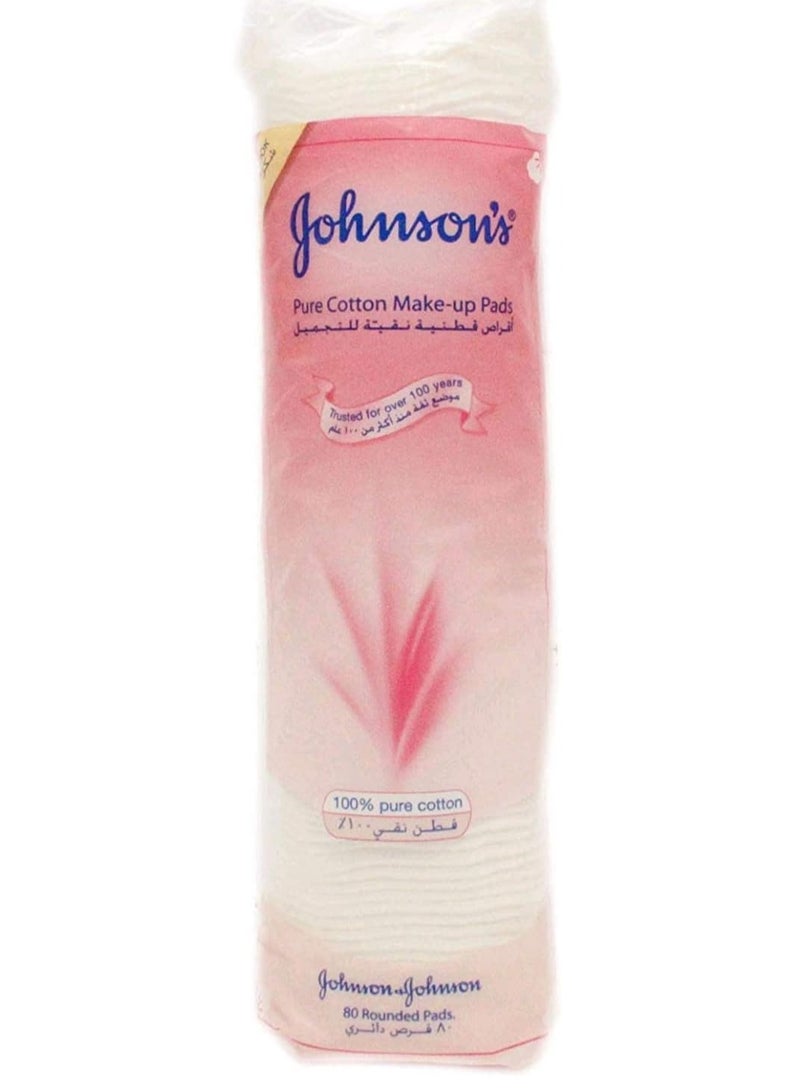 Johnson'S Pure Cotton Makeup Pads 80 Pieces Pack