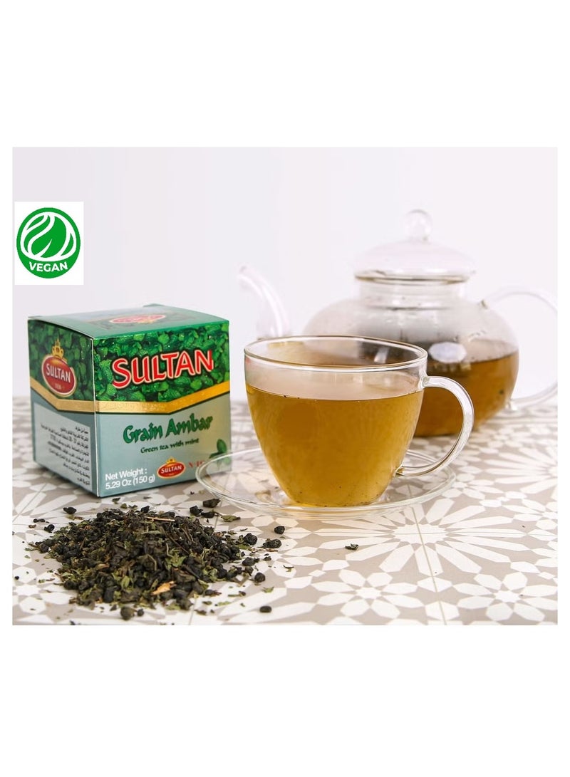 Sultan Ambar Green Tea with Mint 150g