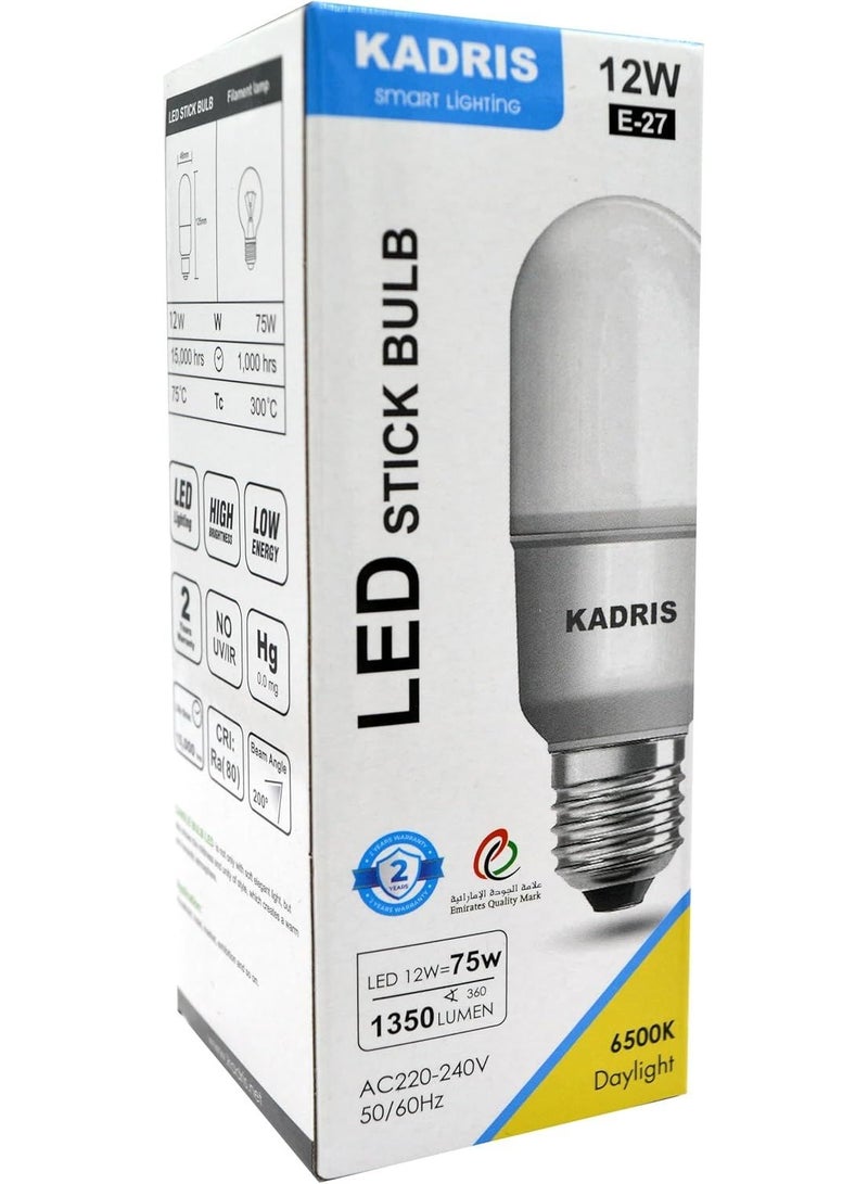 KADRIS 6500K Daylight 12W LED Stick Bulb
