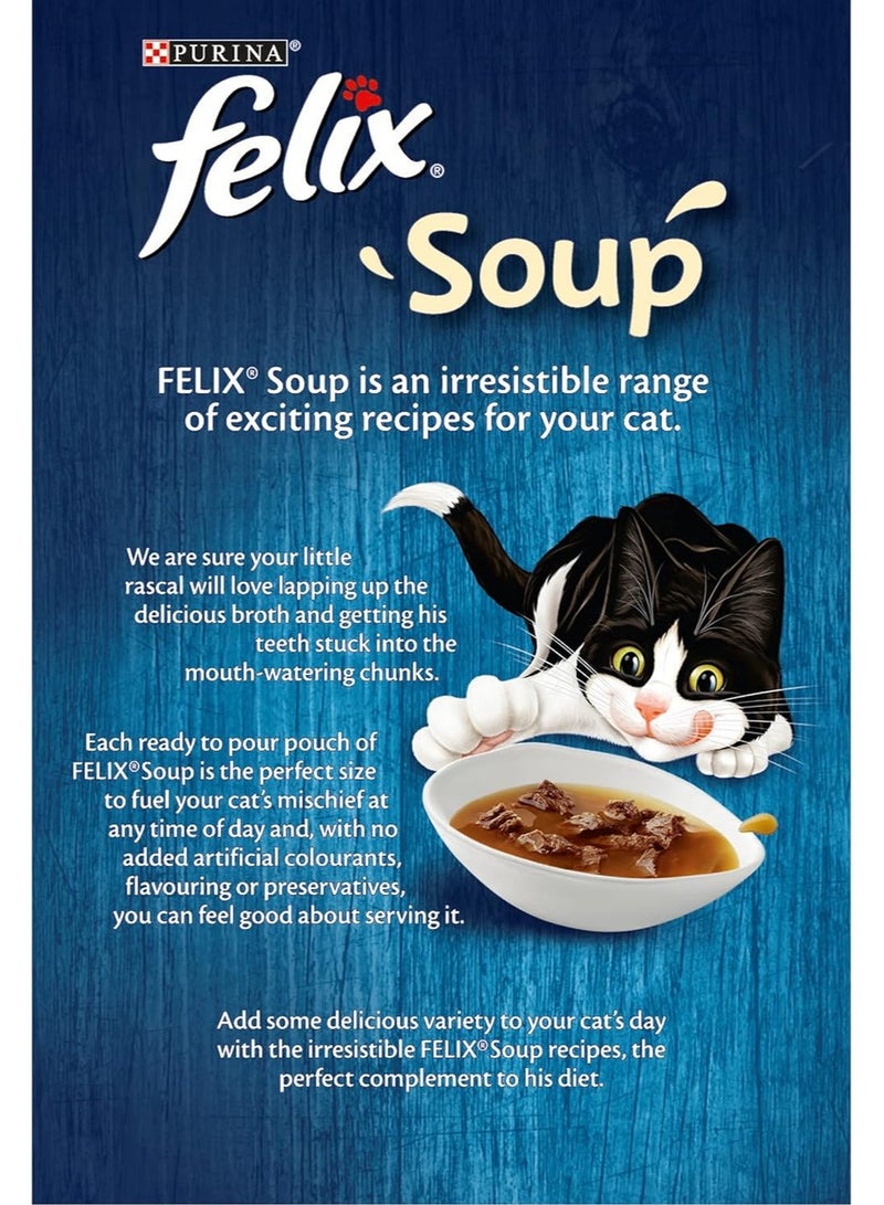PURINA Felix Soup Tender Strips with Beef Chicken Lamb