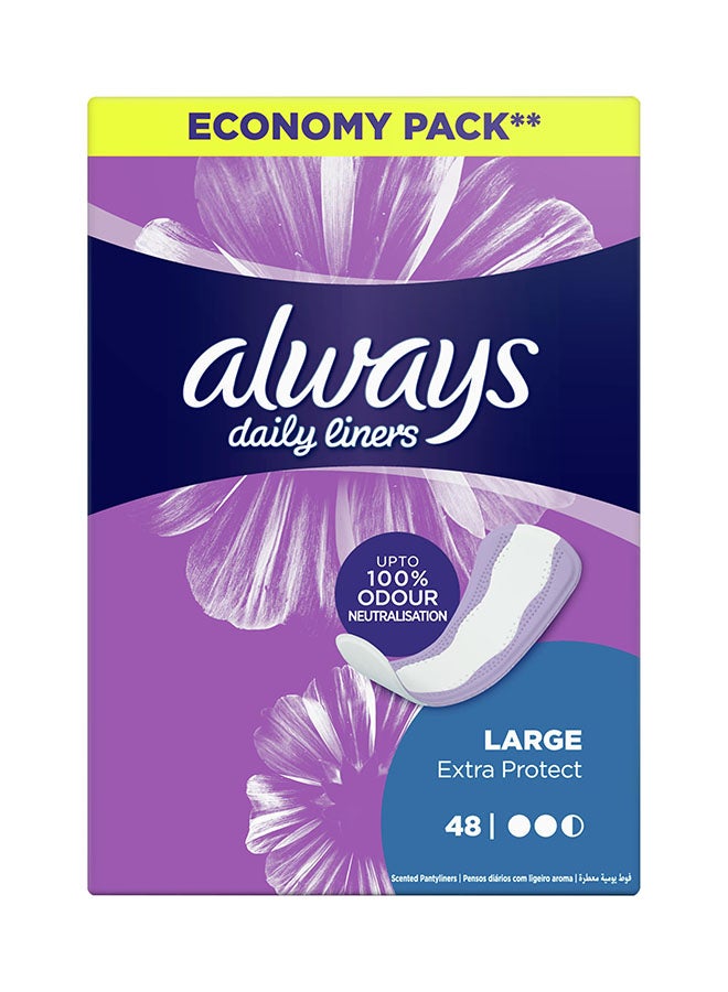 Always Extra Protect Daily Liners, Large Scented