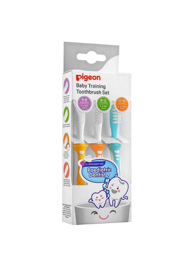 Pigeon 3-Piece Lesson 123 Training Toothbrush Set