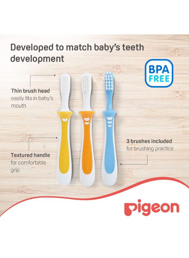 Pigeon 3-Piece Lesson 123 Training Toothbrush Set