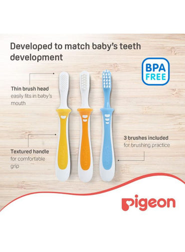 Pigeon 3-Piece Lesson 123 Training Toothbrush Set