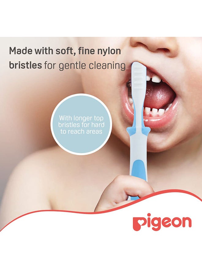 Pigeon Lesson 3 Training Toothbrush, Blue/White