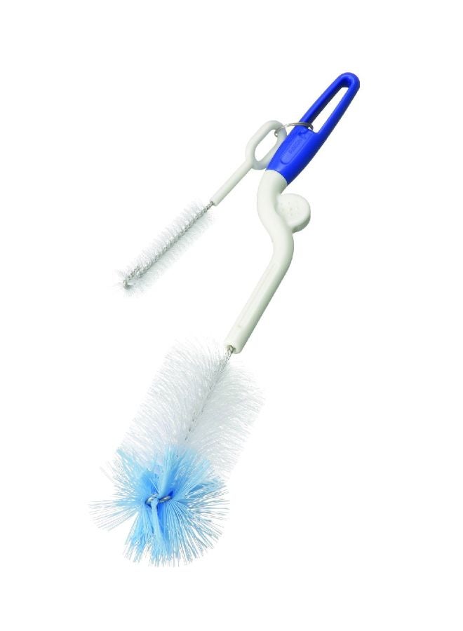Pigeon 2-In-1 Bottle And Nipple Brush, Blue/White