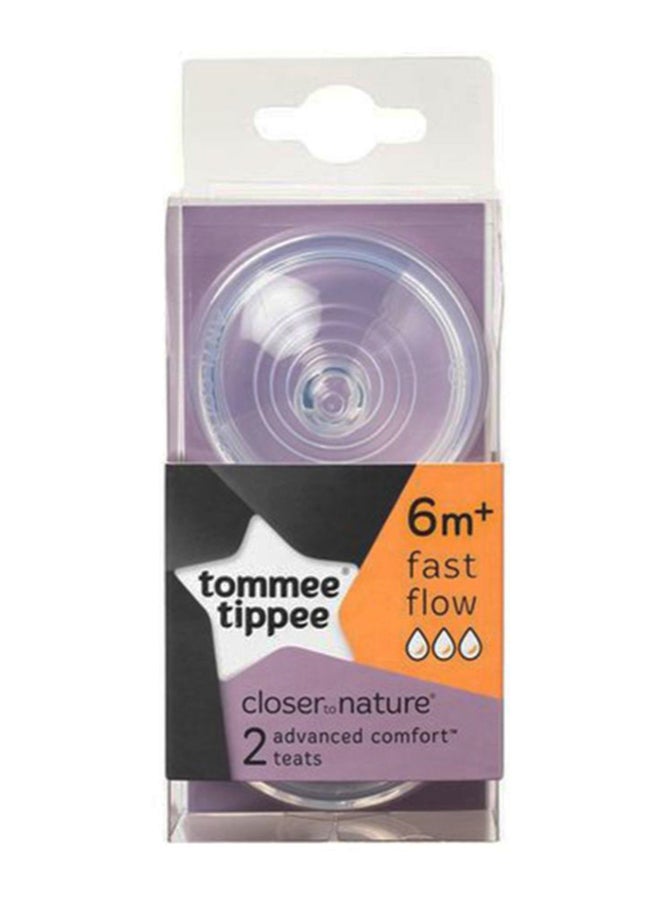 Tommee Tippee Fast Flow Teats Pack Of 2, 6m+