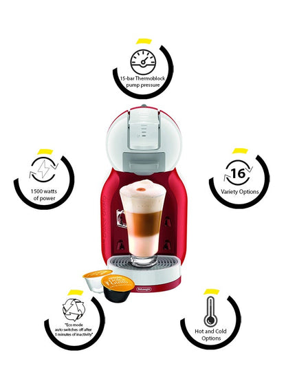 Nescafe Dolce Gusto MiniMe Coffee Machine Red & White