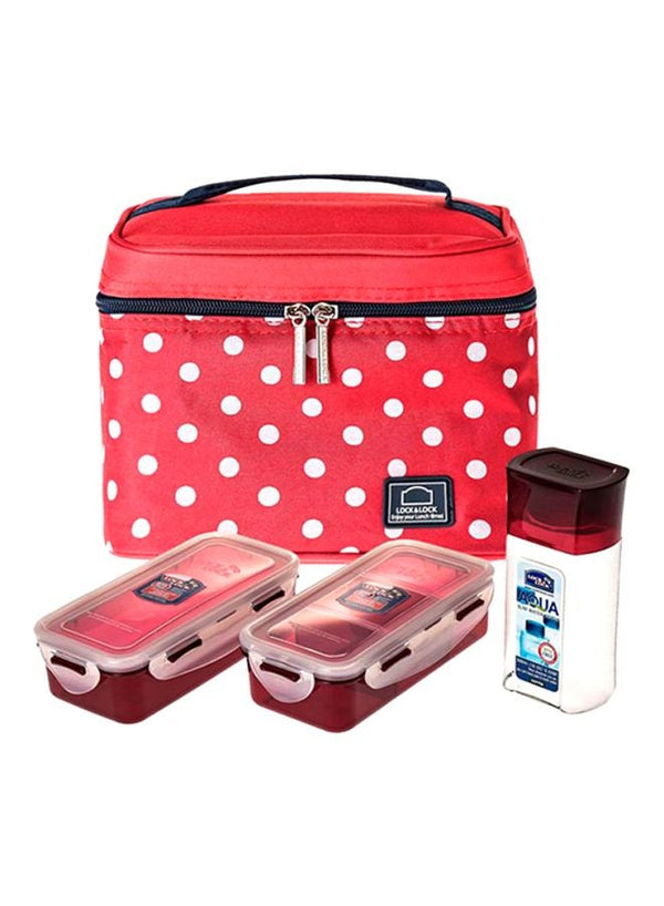 LocknLock 3-Piece Lunch Box Set - Red/White