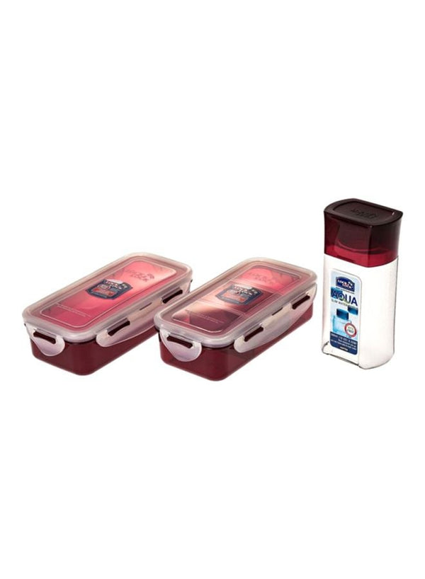 LocknLock 3-Piece Lunch Box Set - Red/White