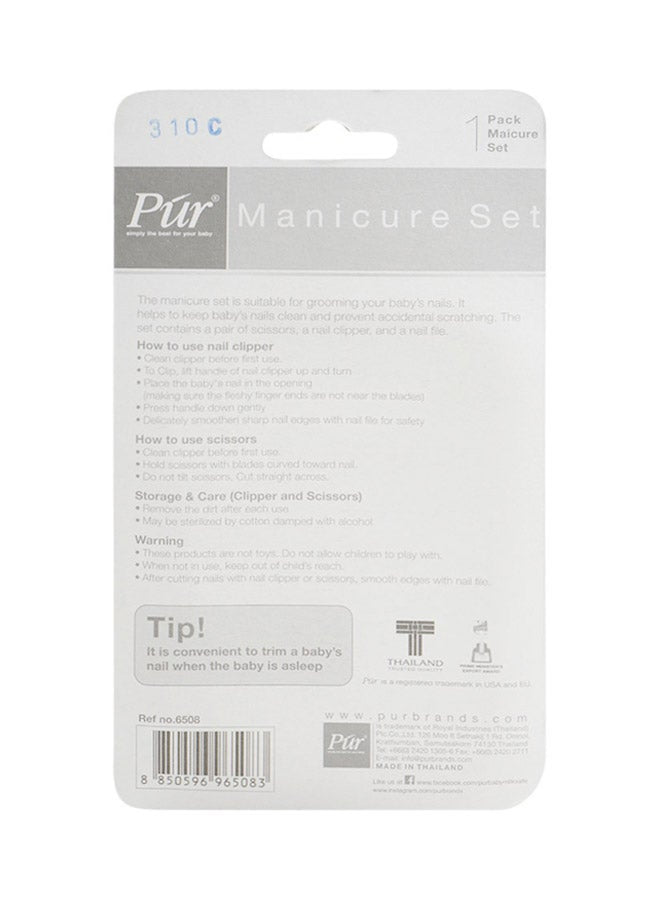 Pur Manicure Set Silver/Blue - Pur
