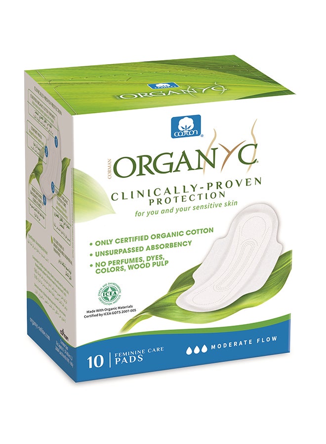 ORGANYC Wings Cotton Sanitary Pads 10 Pieces