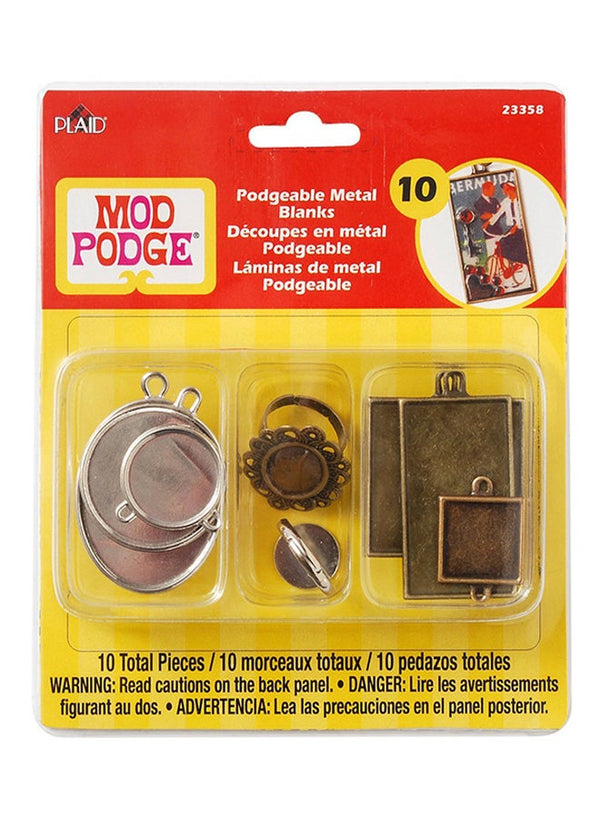 PLAID 10-Piece Mod Podgeable Metal Blanks