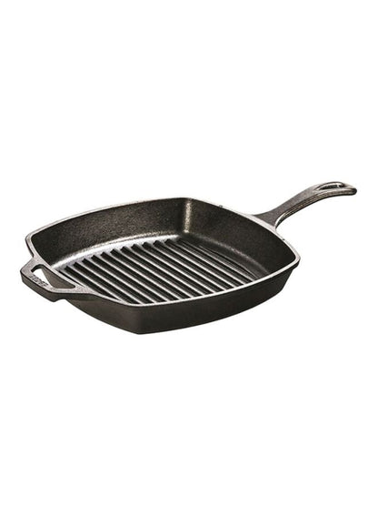 Lodge Cast-Iron Square Grill Pan 10.5" Black