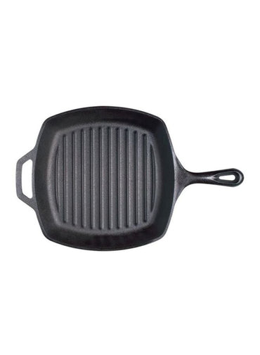 Lodge Pre-Seasoned Cast-Iron Square Grill Pan Black 10.5x1.75x10.5inch
