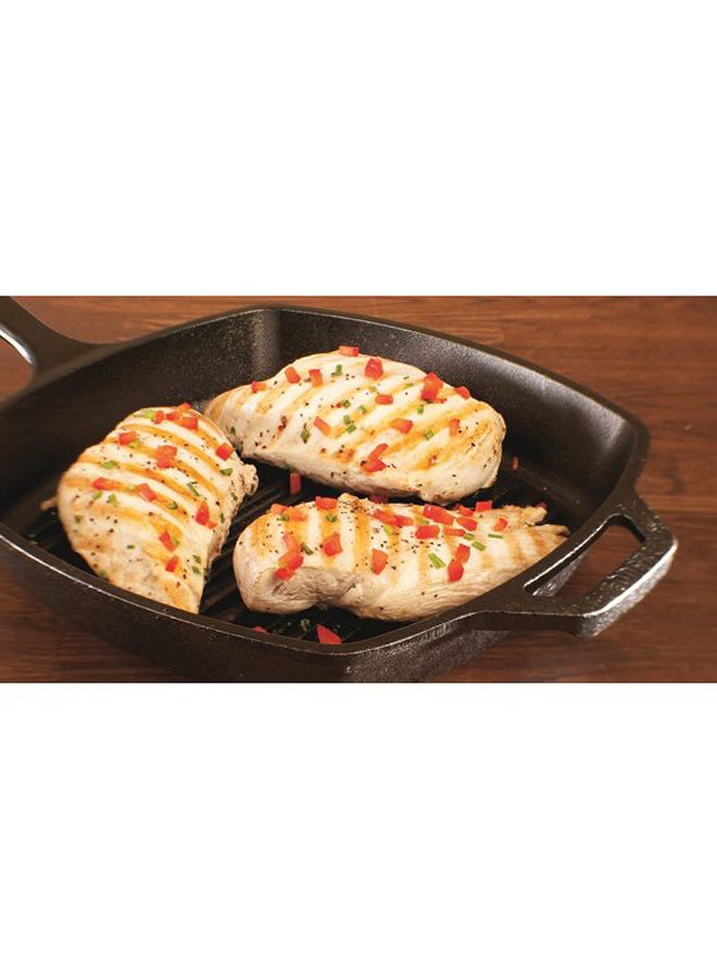Lodge Cast-Iron Square Grill Pan 10.5" Black
