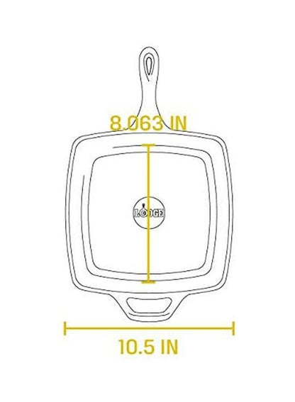 Lodge Cast-Iron Square Grill Pan 10.5" Black