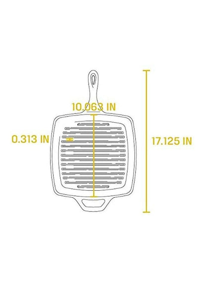 Lodge Cast-Iron Square Grill Pan 10.5" Black