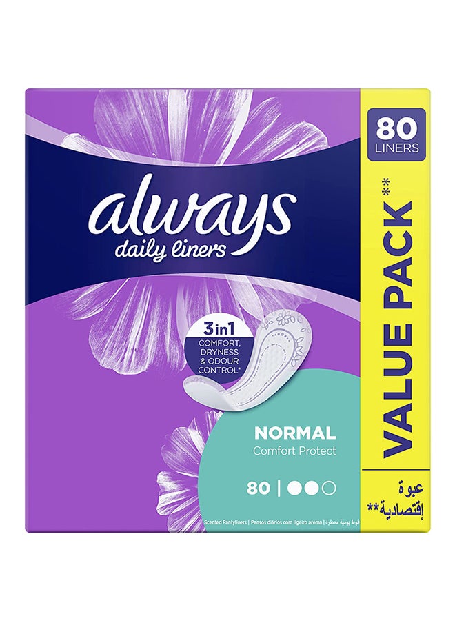 Always Daily Liners Comfort Protect Pantyliners, 80 Count