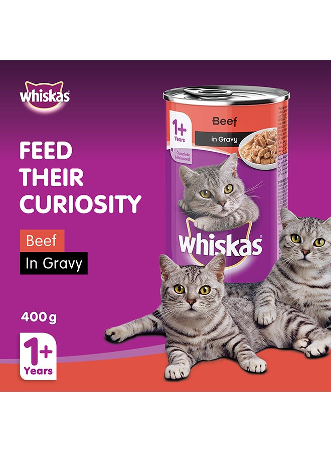 Whiskas Beef In Gravy Wet Cat Food 400g