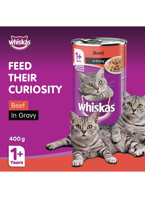 Whiskas Beef In Gravy Wet Cat Food 400g