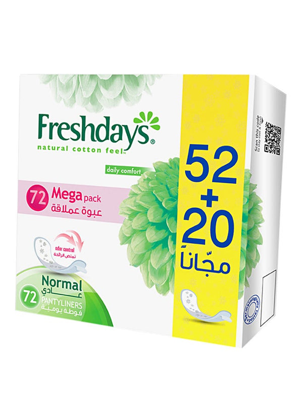 Freshdays Pack of 72 Normal Pantyliners