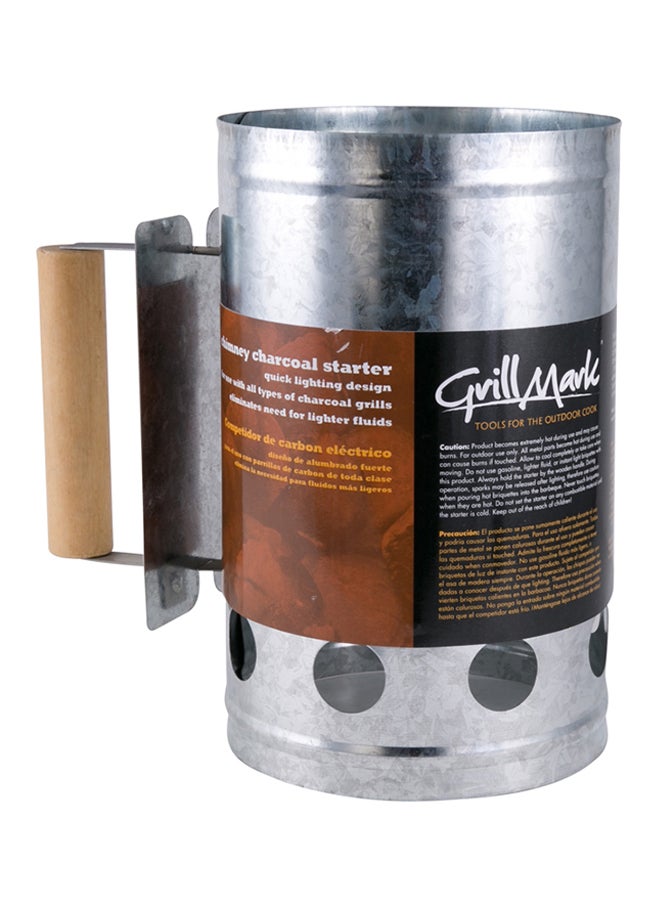 GrillMark Chimney Charcoal Starter Silver
