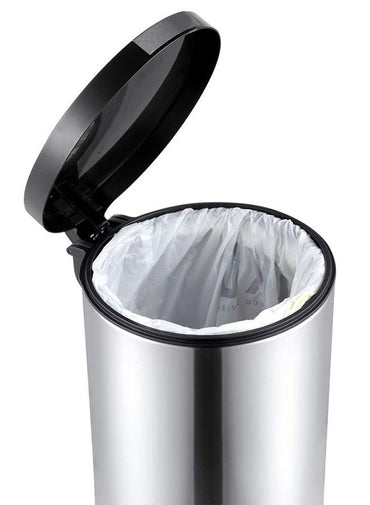 EKO Artistic Step Waste Bin With Soft Close Lid Black/Silver 22x38x22cm