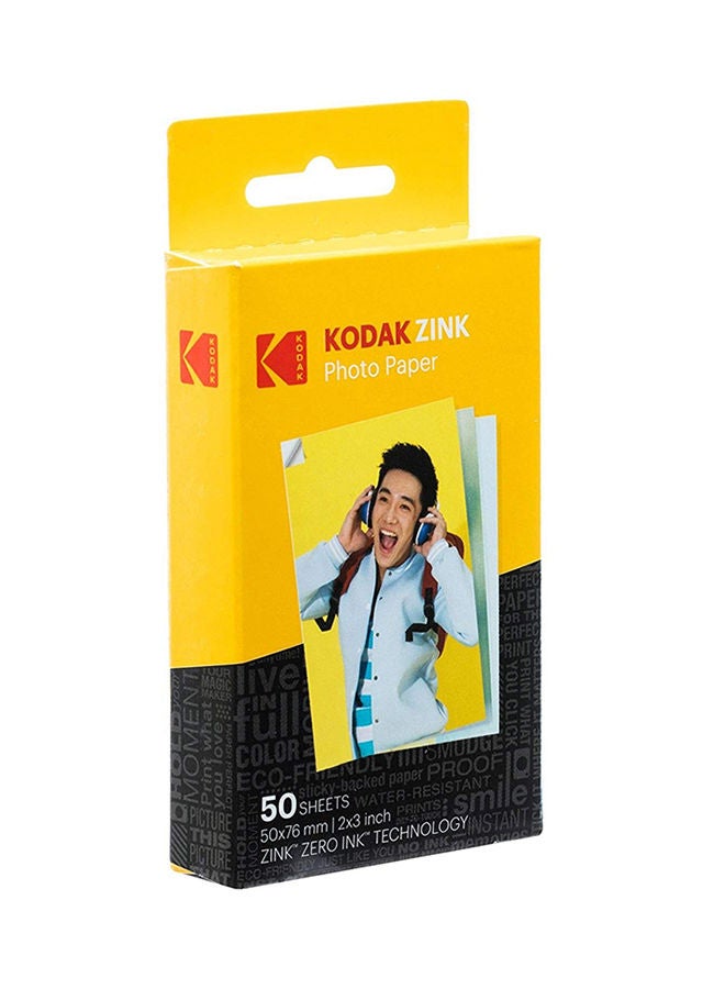 Kodak Sticky Backed Zink Photo Paper, 50 Sheets A5
