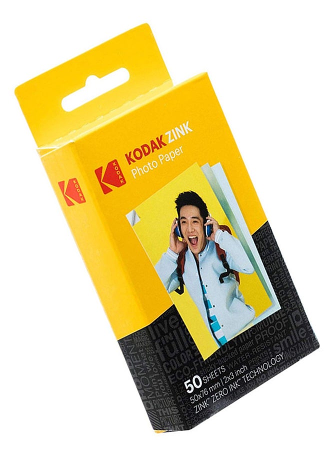 Kodak Sticky Backed Zink Photo Paper, 50 Sheets A5