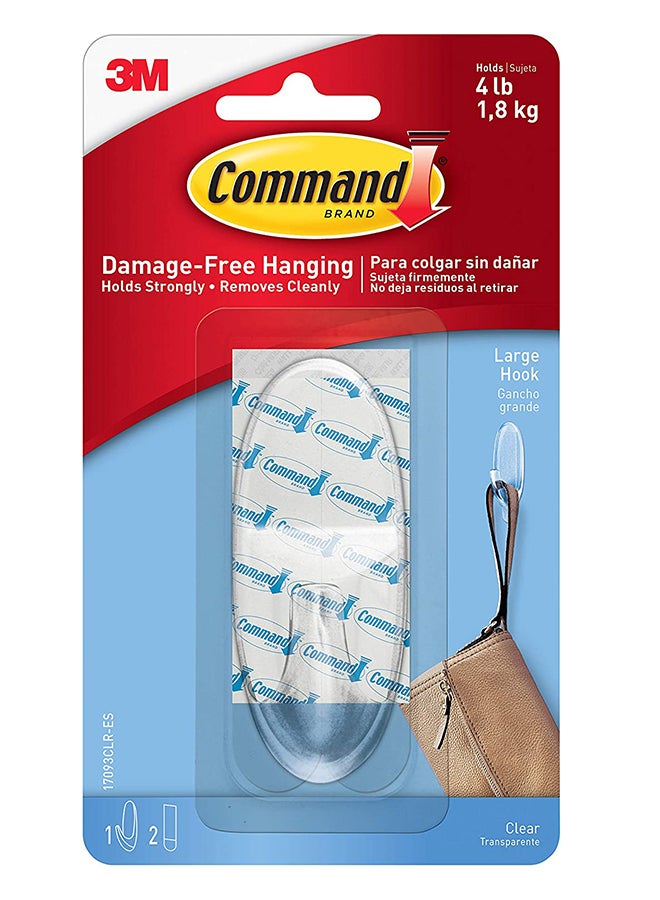 Command 17093 Clear Hook with Strips - Premium Quality