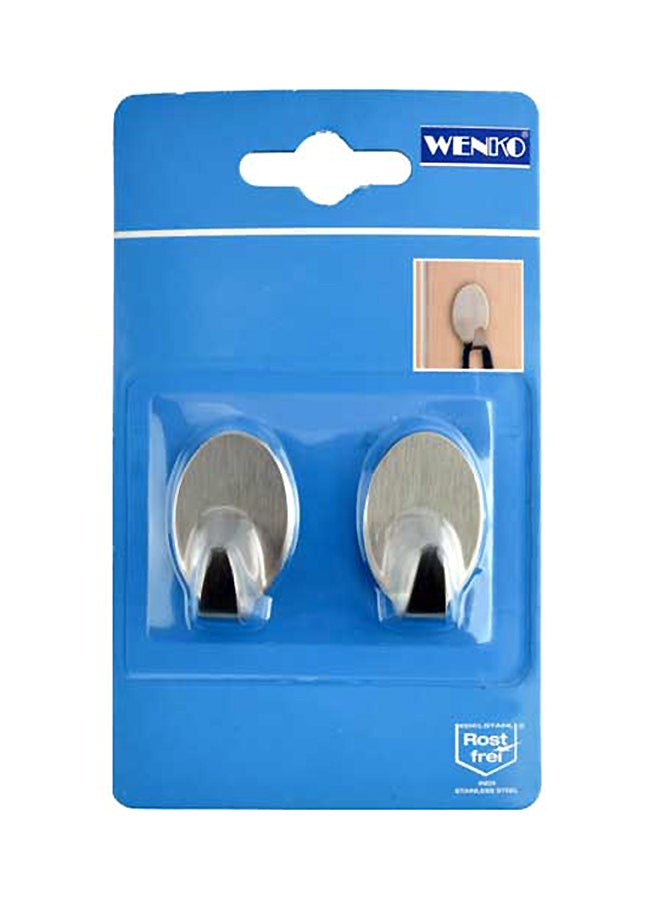 Wenko 2-Piece Maxi Hook Set Silver