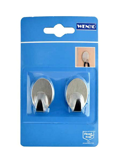 Wenko 2-Piece Maxi Hook Set Silver