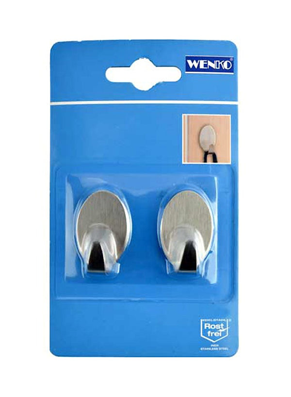 Wenko 2-Piece Maxi Hook Set Silver