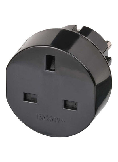 Brennenstuhl Earthed Travel Adaptor Black/Silver