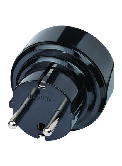 Brennenstuhl Earthed Travel Adaptor Black/Silver