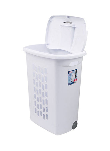 Sterilite Laundry Hamper With Wheels White/Grey 21x23.38 x13.75inch