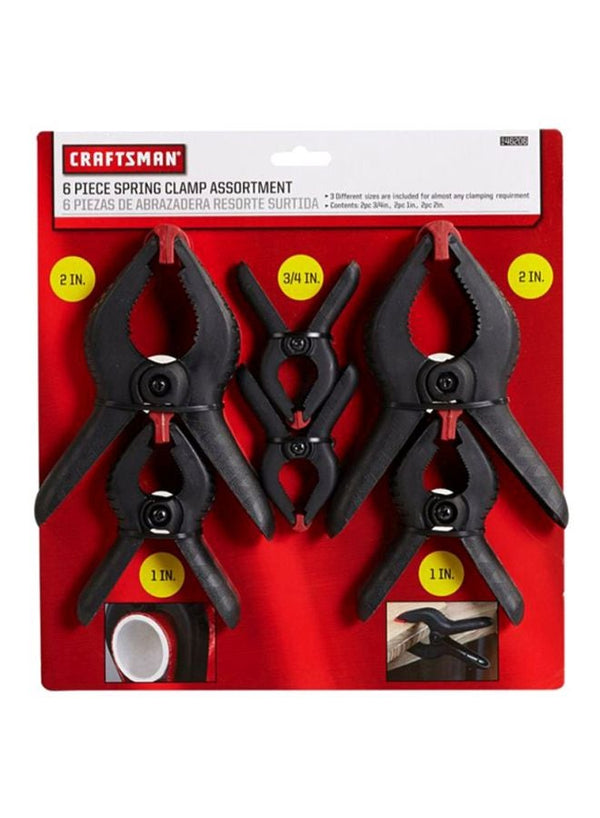 Craftsman Pack of 6 Spring Clamps 0.75, 1, 2 inch