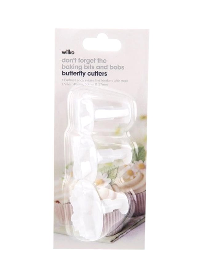 Wilko 3-Piece Plunger Butterfly Baking Cutter
