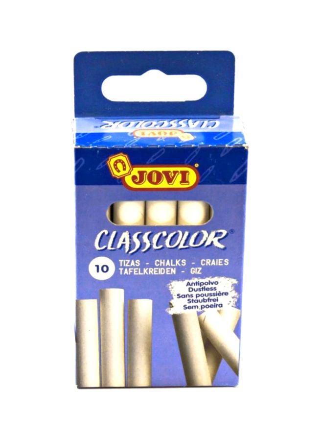 JOVI 10-Piece Classcolor Chalk Set - White