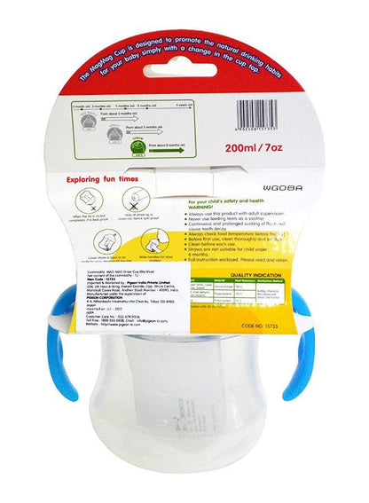 Pigeon MagMag Step 3 Straw Cup, 200 mL - Blue/Clear