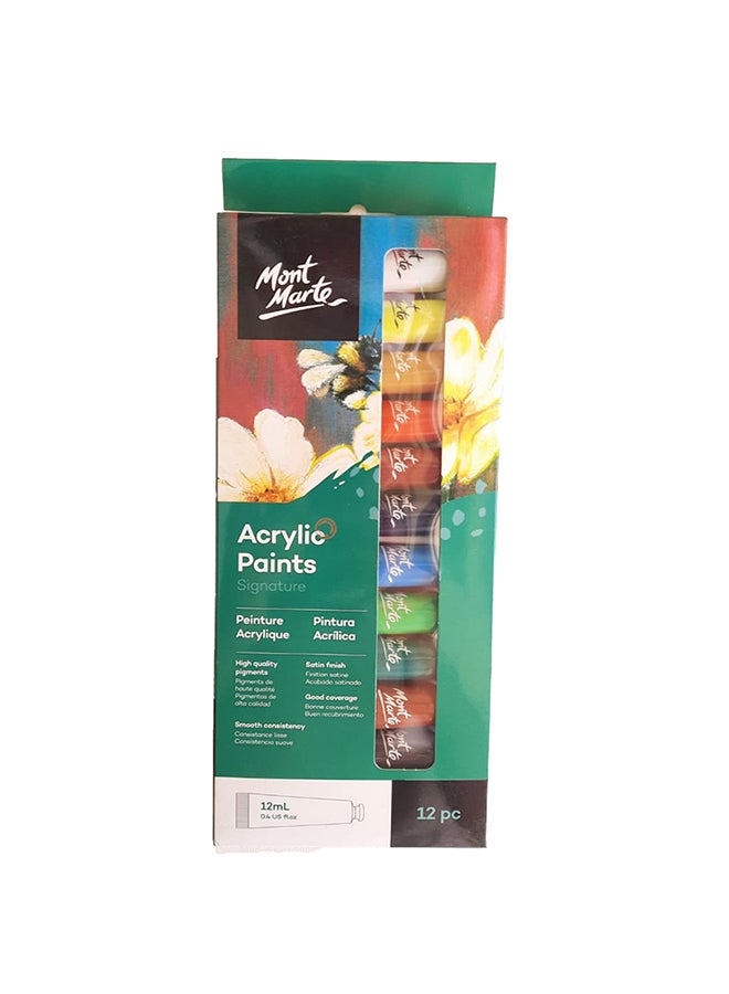 Mont Marte 12-Piece Acrylic Paint Set